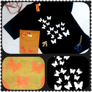 تی شرت سایز بزرگ پروانه ای